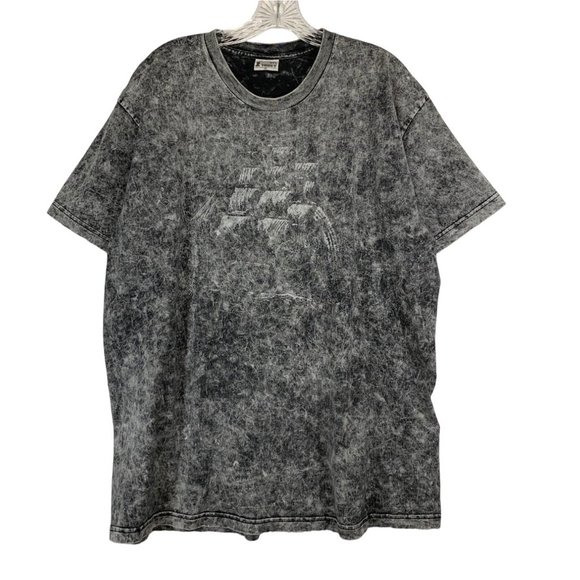 VTG The Hammer T Shirt Mens Acid Wash Tee Size XL Y2K Ash Black Gray - Picture 4 of 13